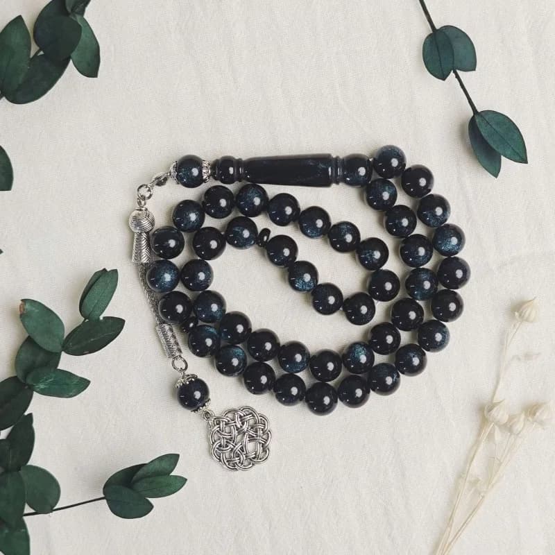 Muslim rosary 10mm 45 acrylic imitation beeswax starlight single ear bracelet TASBIH, Middle Eastern prayer rosary