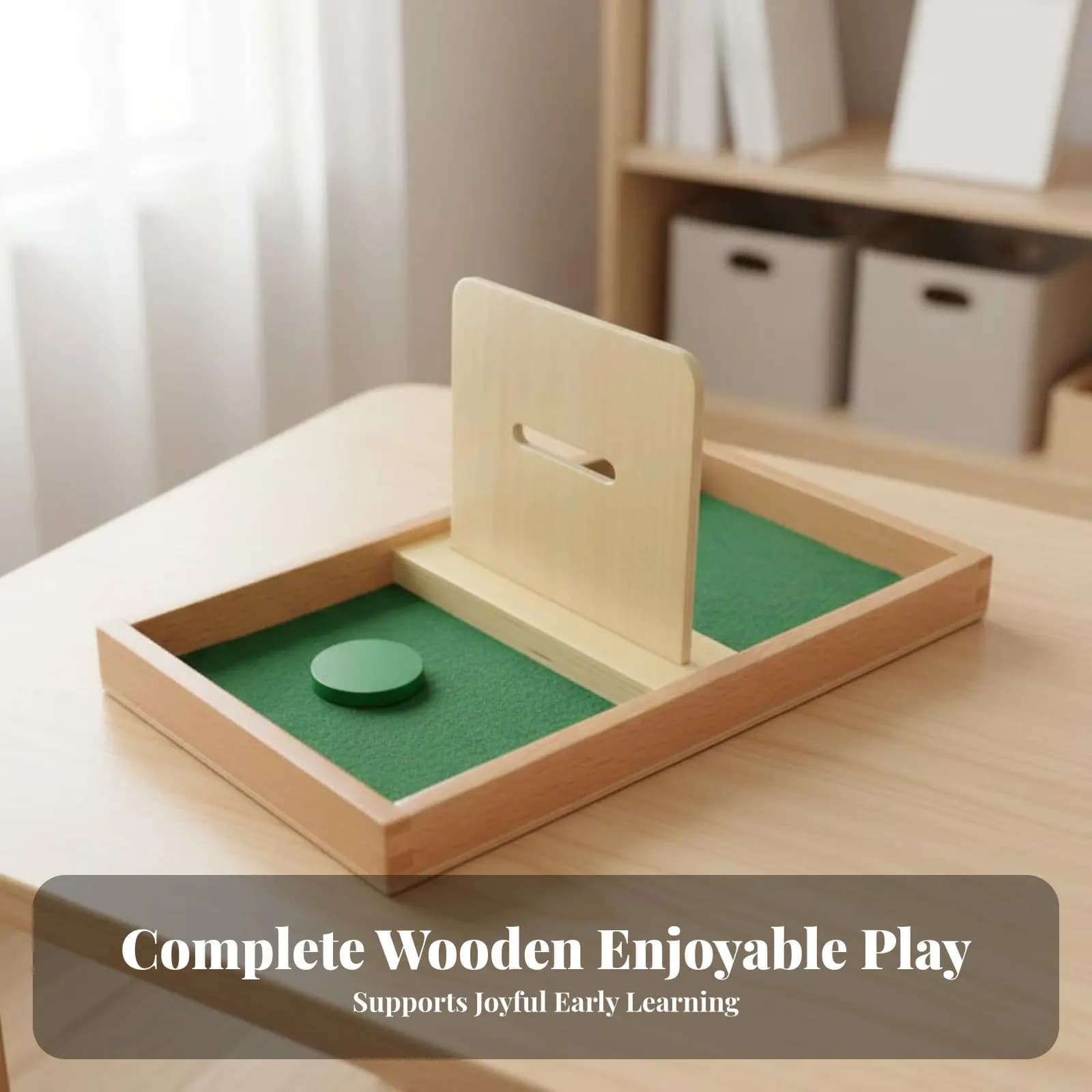 Sphere Drop Box Hand-Visual Coordination Wooden Sphere Drop Toy Object Permanence Box Children Learning Blocks for Baby Nursery