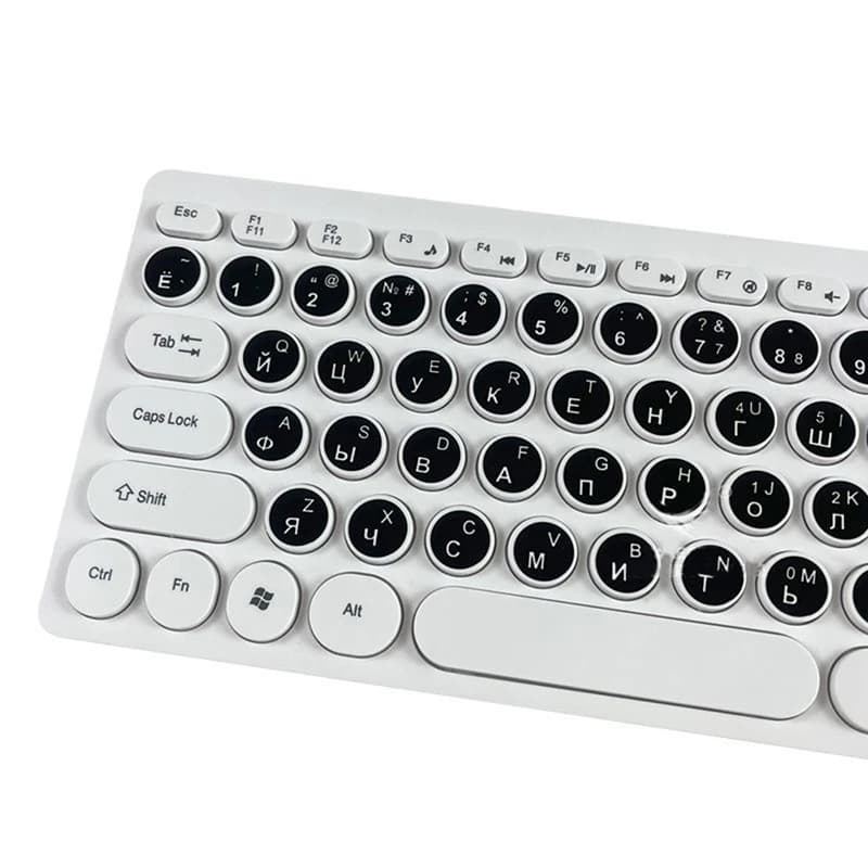 【U】1Pc Russian Smooth Round 2 Colors Keyboard Sticker Language Protective Film Layout Button Letters PC Laptop Accessories