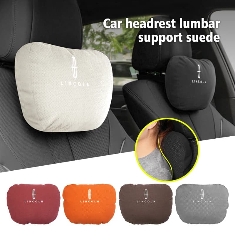 Car Neck Pillow Protective Lumbar Back Support Relieve Stress For Lincoln Aviator Navigator Continental Nautilus Flyer Corsair