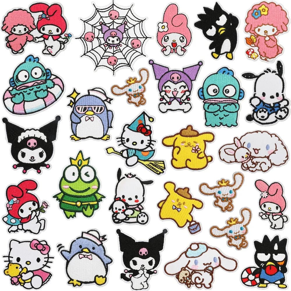 Nuova toppa Hello Kitty Melody termoadesiva ricamata per abbigliamento Toppe anime cartoni animati per vestiti per bambini