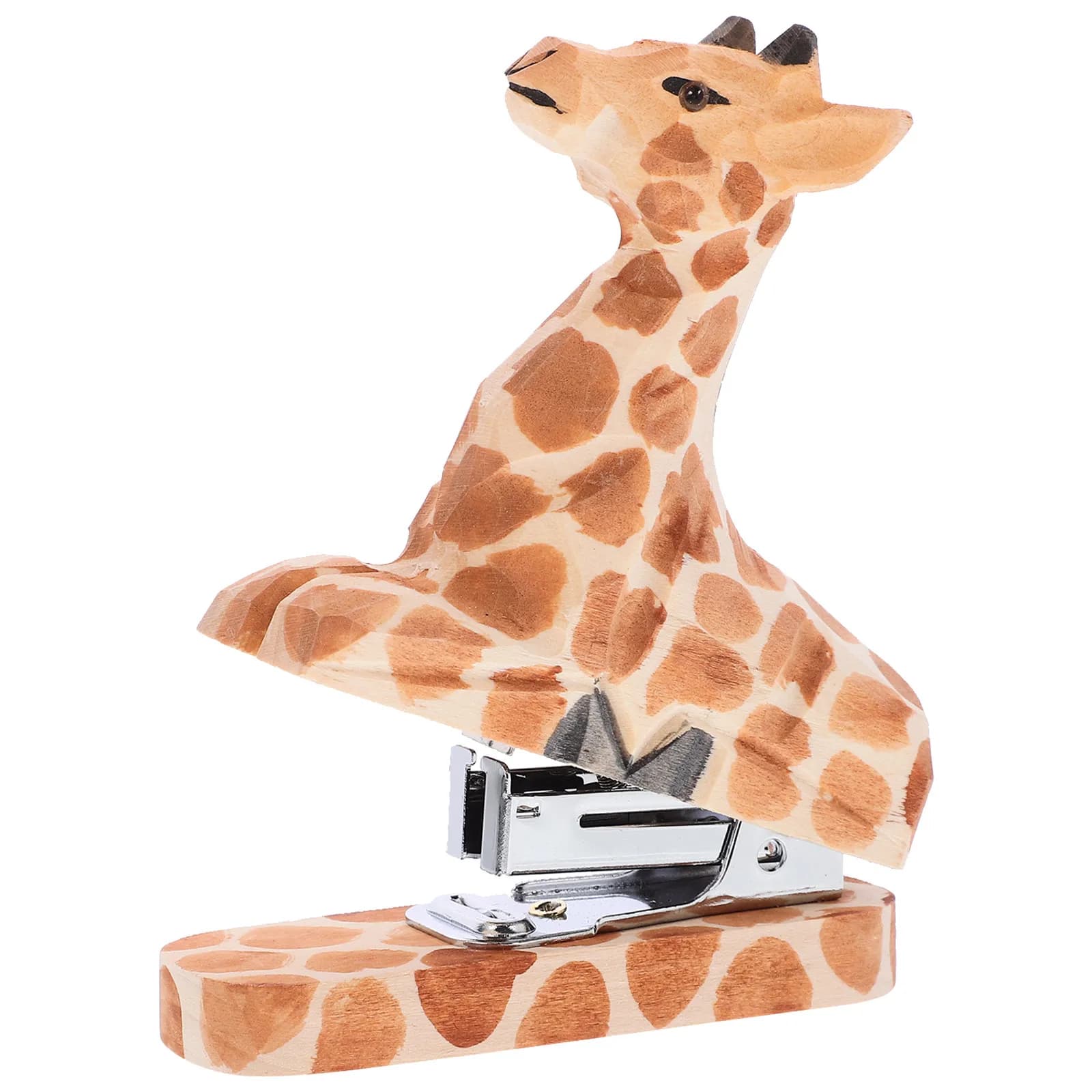 Reusable Paper Stapler Staplers for Desk Funny Wood Small Animal Decor Cartoon Mini