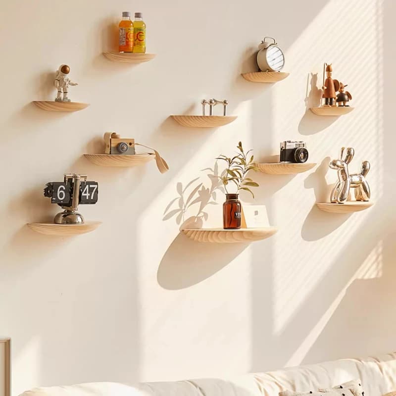 ‌ Mensola da parete in legno massello, mensola galleggiante sospesa senza trapano, organizer creativo montato a parete, scaffale per sfondo decorativo