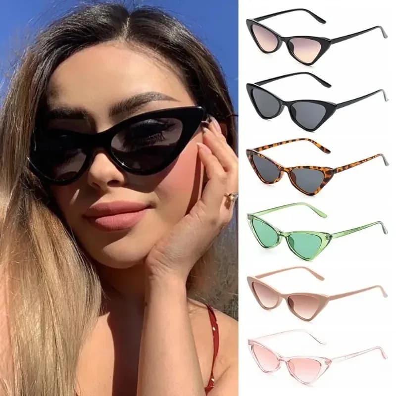 Occhiali da Sole Vintage a Occhio di Gatto per Donne, Montatura Piccola, Protezione Solare UV400, Occhiali alla Moda Trendy Streetwear