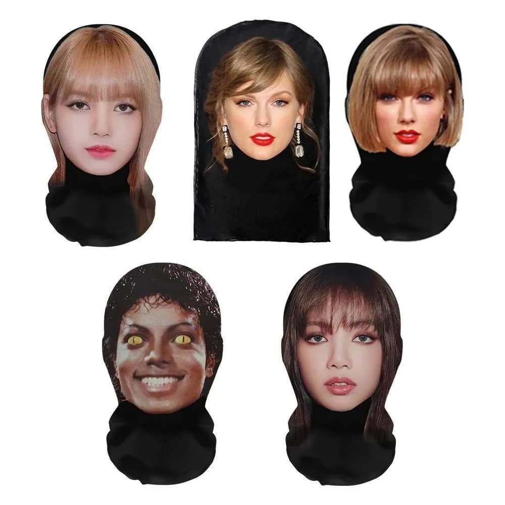 Unisex 3D Printed Full Face Mask Elastic Mesh Cosplay Headgear Breathable Prop Novel Party Simulation Balaclava Hat