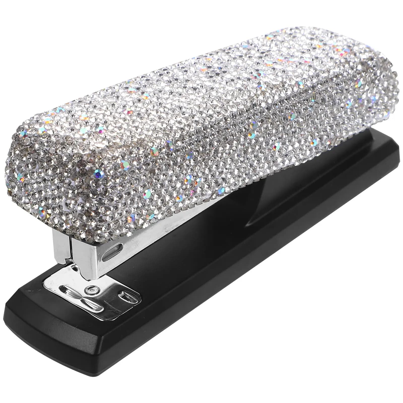 Set di 1 Graffettatrice Creativa con Strass, Piccola Graffettatrice in Metallo Resistente per Uso in Aula, Ufficio e Casa, Graffettatura Rapida ed Elegante
