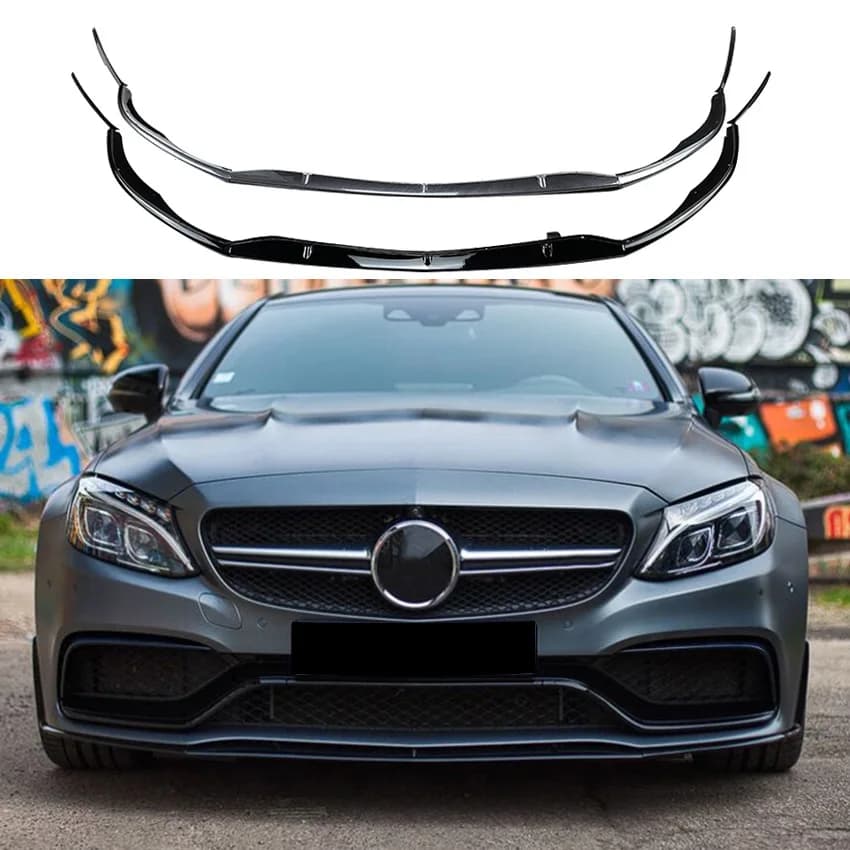 Car Front Bumper Splitter Lip Diffuser Body Kits Spoiler Guard Cover For Mercedes-benz C Coupe Coupe C205 C63 AMG 2015-2022