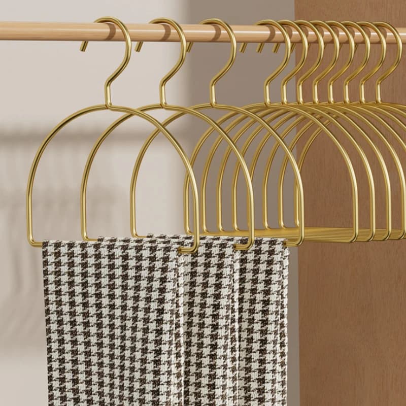 5 Pezzi Appendiabiti Semirotondi in Metallo Dorato per Sciarpe, Abiti per Animali Domestici, Pantaloni, Asciugamani, Cravatte, Organizzatore per Armadio per Adulti e Bambini