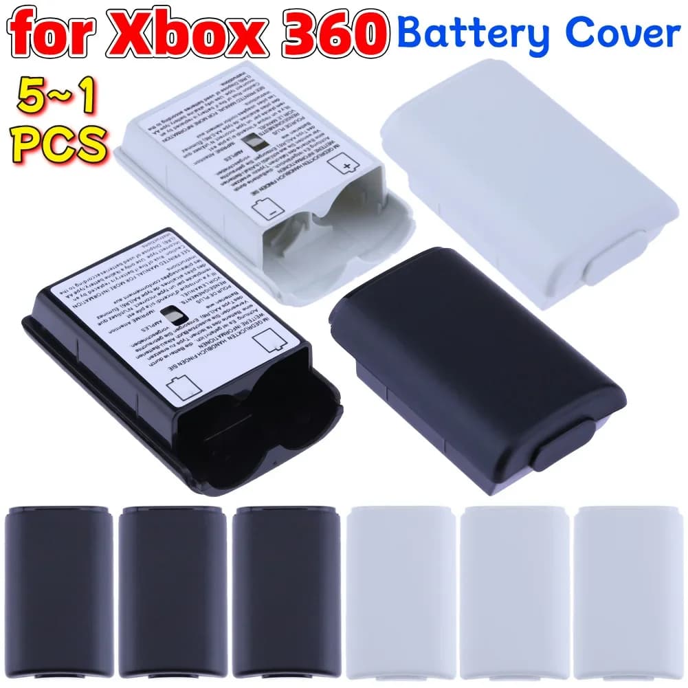 5~1 Pezzi Guscio Posteriore Batteria in ABS con Adesivo, Coperchio Batteria Controller Wireless in Plastica, Accessori di Ricambio per Xbox 360