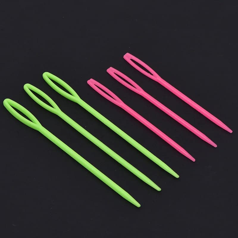 Plastic Yarn Needles Large Eye Sewing Needles 6pcs Colorful Hand Sewing Needles for Knitting Crochet DIY Craft