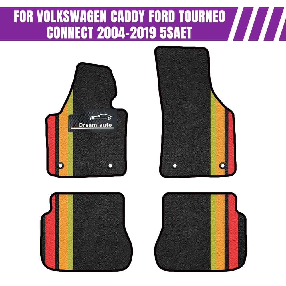 Car mats with waterproof anti-slip buttons for Ford Tourneo Connect 2004–2019 5saet Car mats Car caps Car accessories