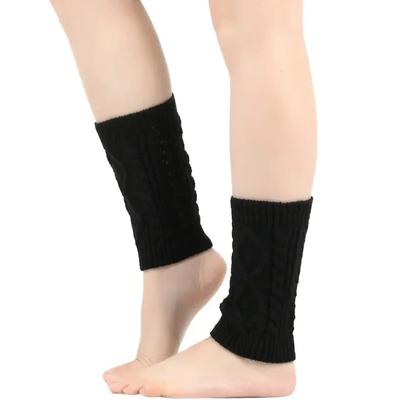 Calzini per stivali Scaldamuscoli da donna Caviglia invernale Caldo elasticizzato lavorato a maglia Slouch termico da donna Polsini in lana spessa Ghetta con diamanti femminile