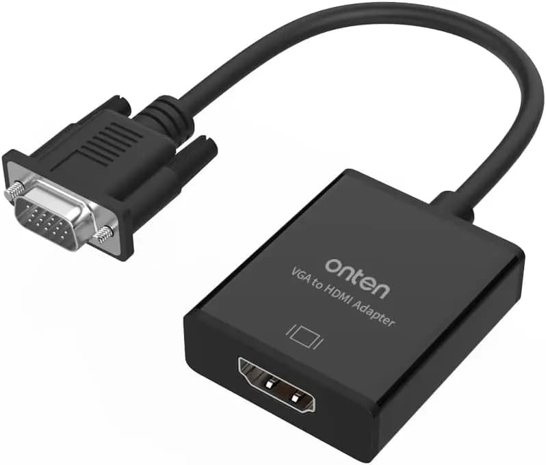 Adattatore da VGA a HDMI 1080P Maschio a Femmina con Audio e USB per PC, Laptop, Monitor, Proiettore, HDTV