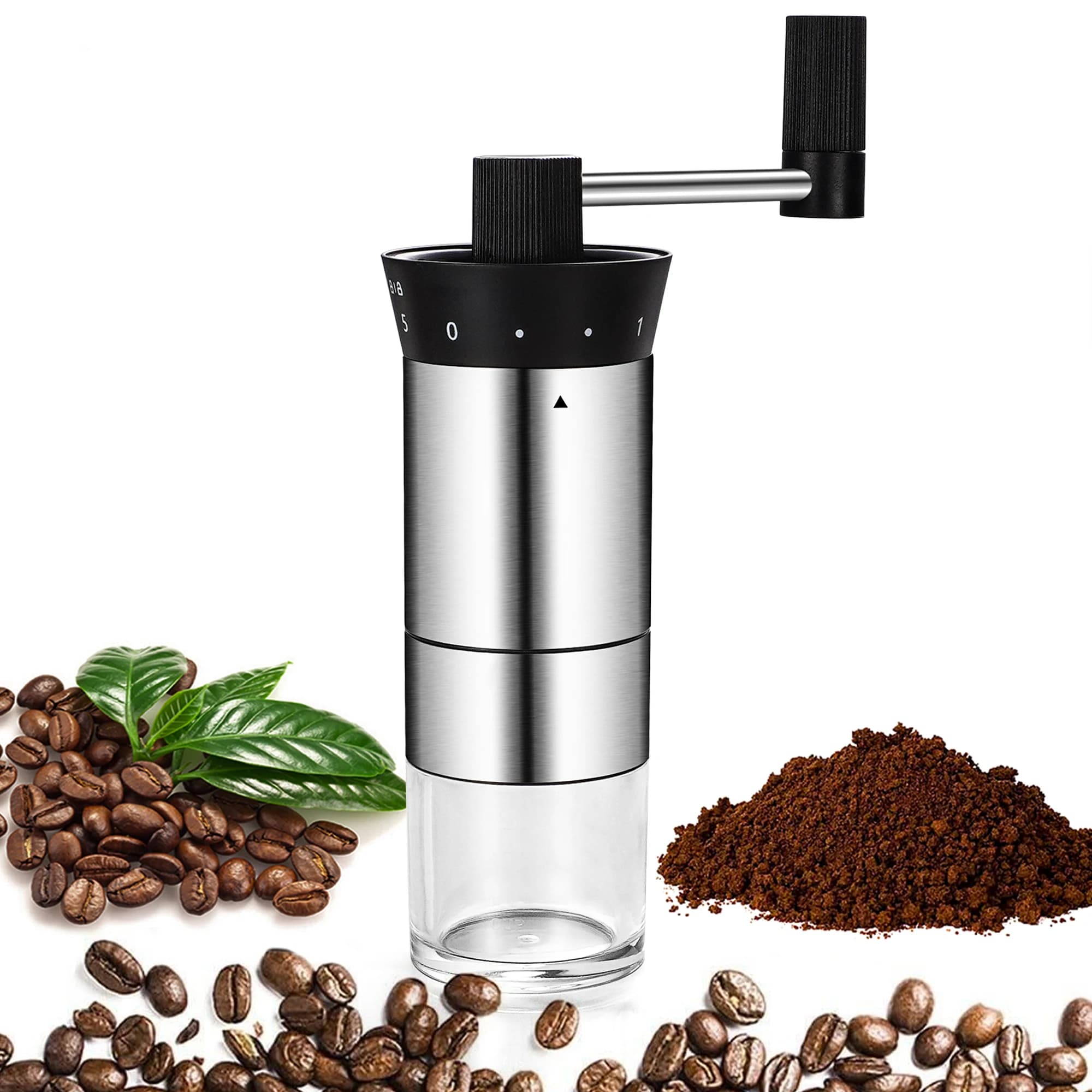High Quality Portable Adjustment Stainless Steel Coffee Bean Mill Conical Ceramic Burr Professional Manual Coffee Grinder
