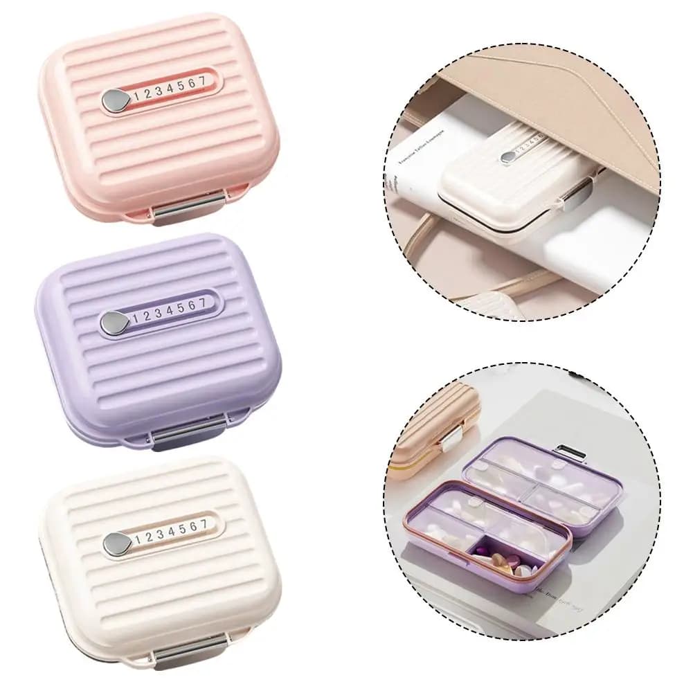 Portapillole Settimanale Mini Portatile a 7 Scomparti, Organizzatore per Vitamine e Medicinali, Contenitore Sigillato per Compresse da Viaggio