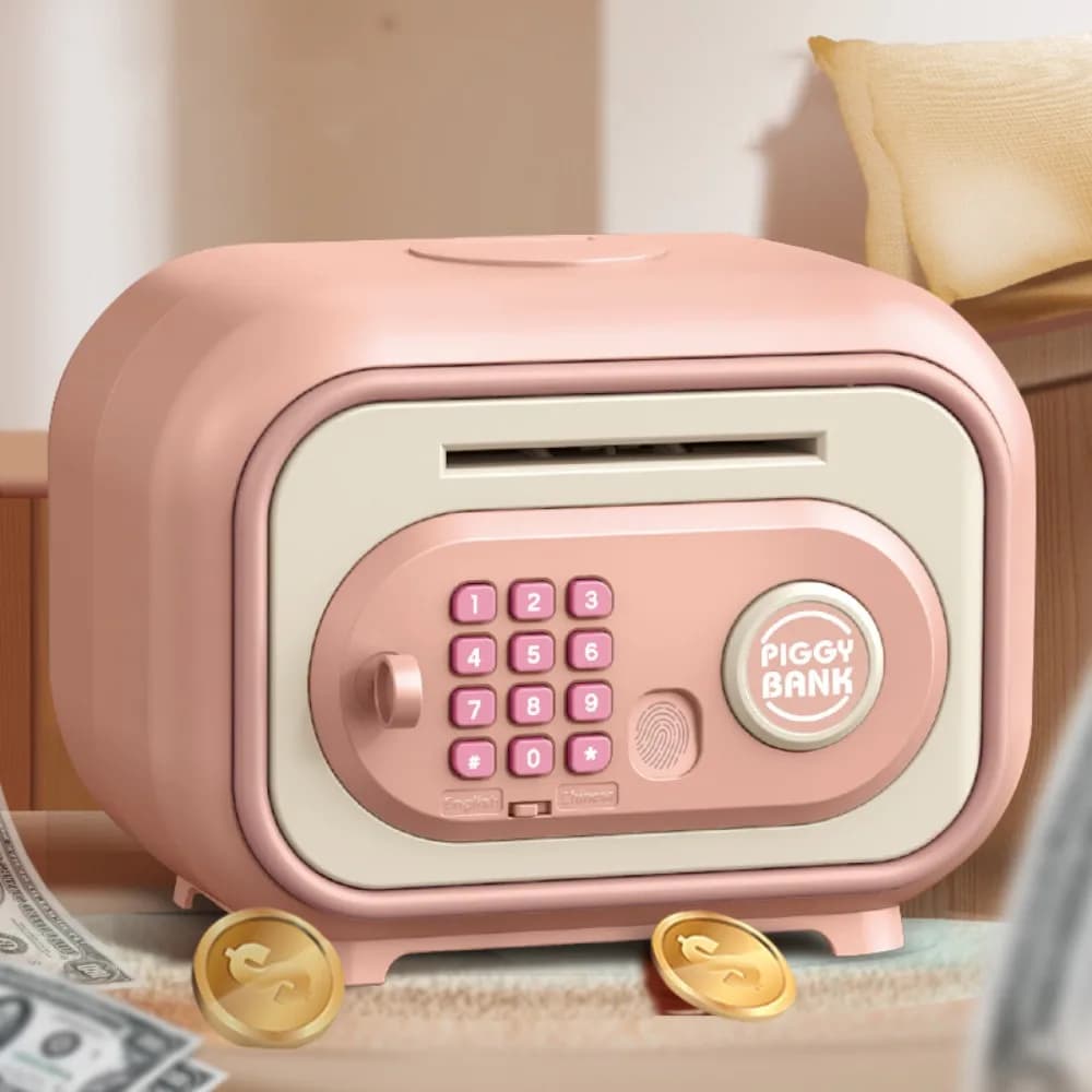 Password Lock Bank Cassetta di sicurezza Salvadanaio Impronte digitali Salvadanaio per bambini Cassetta di sicurezza durevole Scatola di risparmio ATM Adulti/Ragazze/Ragazzi
