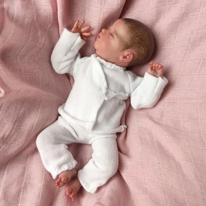 Bambola da collezione per bambini preemie in miniatura da 19 pollici, morbido silicone, vinile, tocco reale, pelle 3D, bambola da collezione per bambini realistica