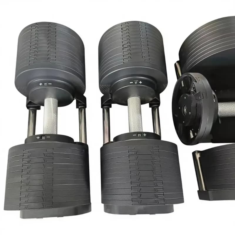 Adjustable Plate Loaded Dumbbell Set 50 KG 2 KG Increments Cast Iron Home Gym Strength Training Weight Lifting Fitness Equipment
