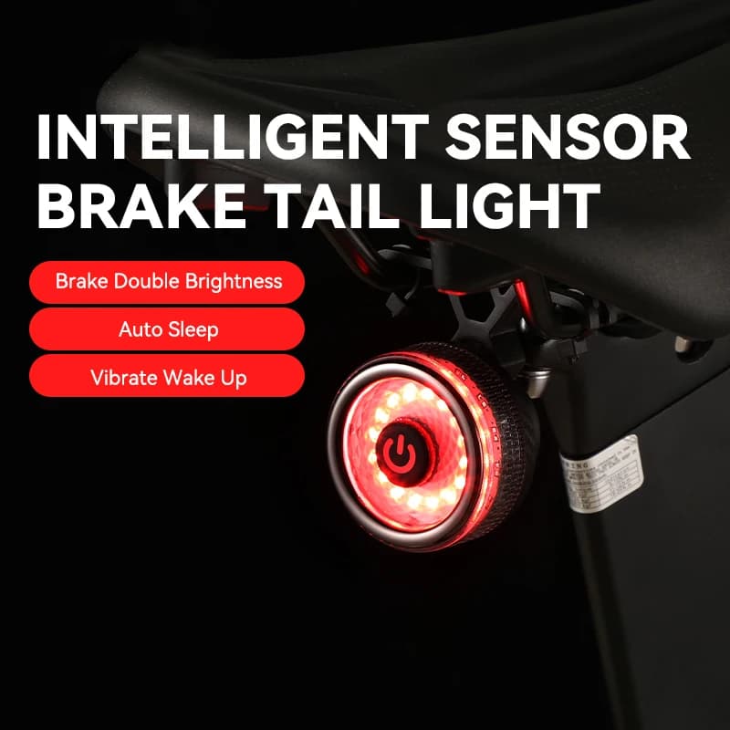 2024 New Bicycle Smart Brake fanale posteriore MTB Road Bike Auto Brake Sensing Light USB ricaricabile LED avvertimento lampada posteriore accessori