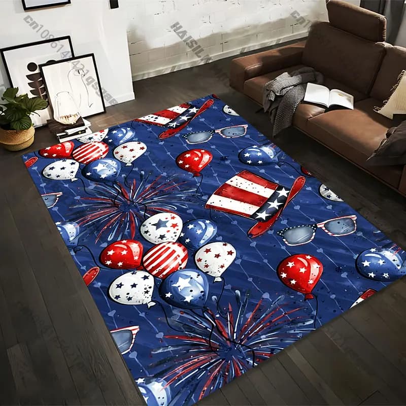 Printed Carpets for Patriotic Celebrations in 21 Measures, Adult Yoga Mats, Custom Living Room Decorations