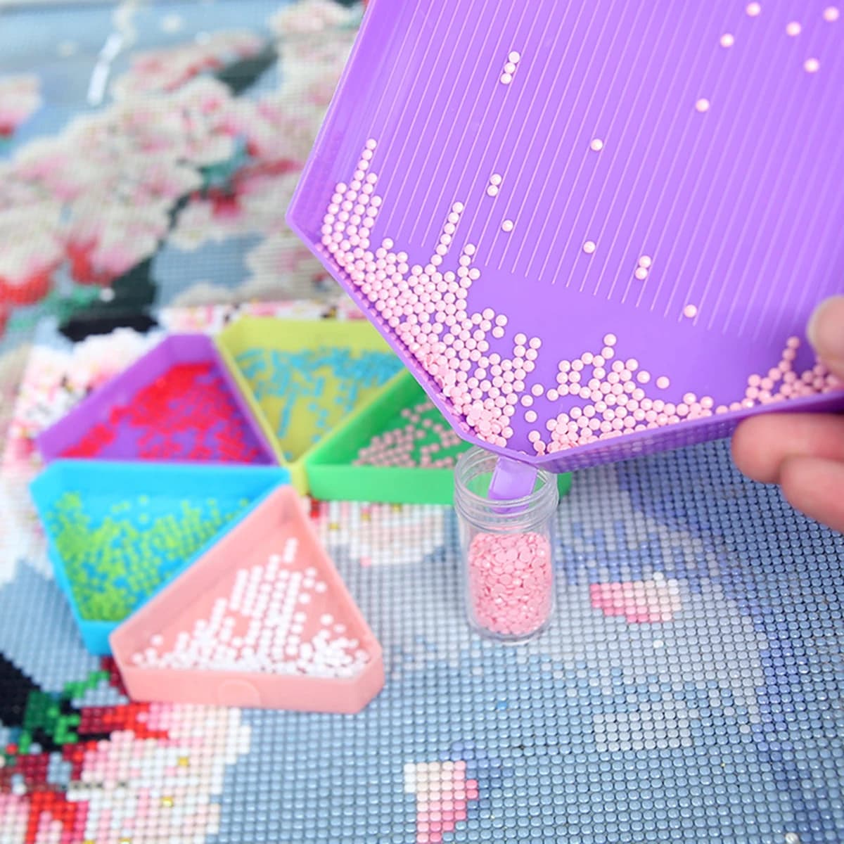 Scatola portaoggetti in plastica trasparente a 6 scomparti per accessori Diamond Painting, gioielli, medicinali, ricamo a punto croce e attrezzi