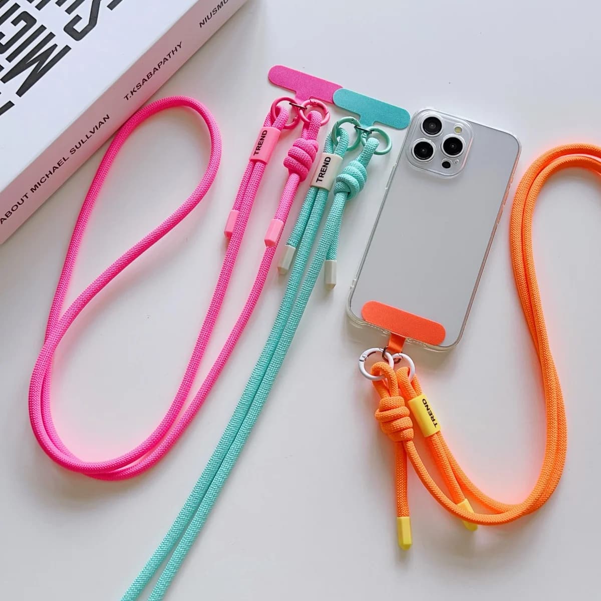 1Pc Universal Long Phone Lanyard Length Adjustable Neck Hanging Rope Crossbody Rope With Phone Case Connection Clip