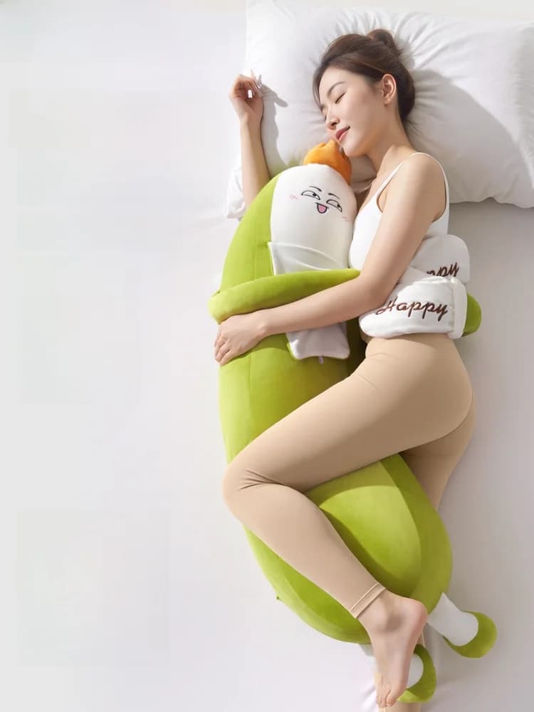 Zhimengren Pillow Gift for Women Music Soothing Sleep Side Sleeper Gourd Shaped Comforter Hugging Pillow Cute Bedroom Decor