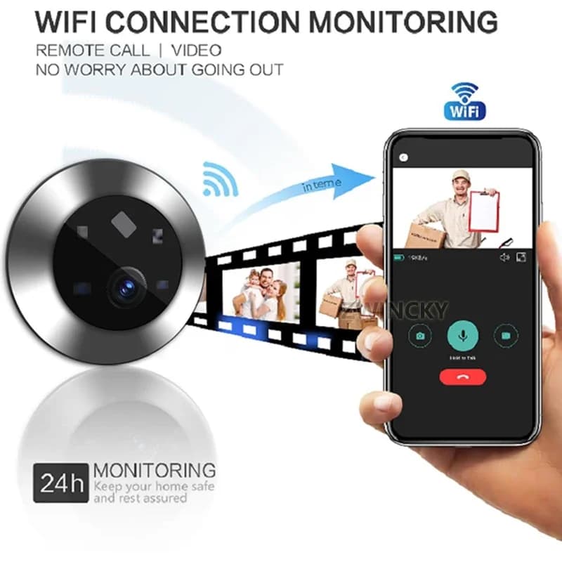 Smart 1080P WiFi spioncino videocamera di sicurezza Audio unidirezionale visione notturna 4.3 'videocamera HD per porte