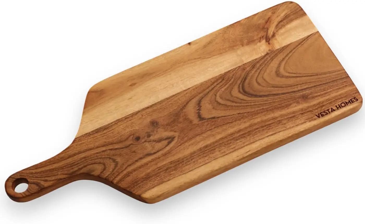 Acacia Wood Cutting Board for Kitchen Chopping and Serving, 16x7 Inch Platter for Vegetables Cheese and Charcuterie