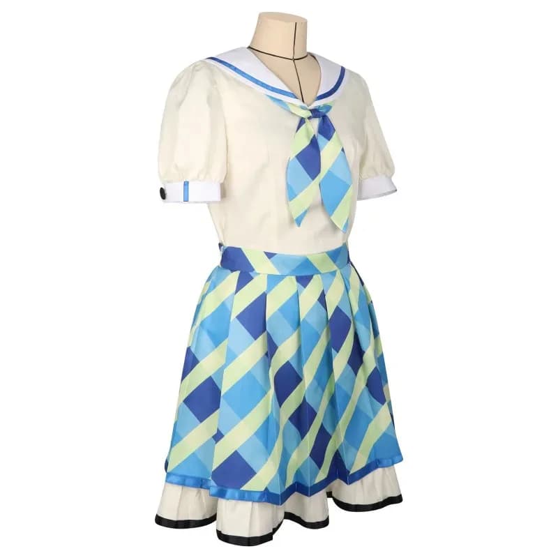 Anime Aikatsu Stelle Kiriya Aoi Cosplay A Scacchi JK Uniforme Gonna Vestito Comic-Con Spettacolo Teatrale Costume di Halloween Donna