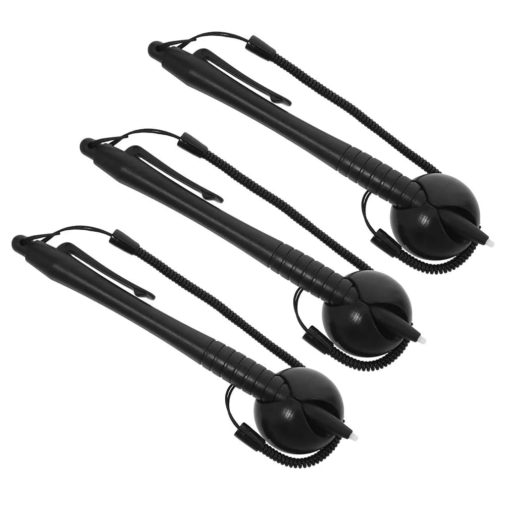 Set di 3 Penne Stilo per Schermi Resistivi, Punta Rigida, per Tablet, con Corda a Molla e Base Antiscivolo, per Disegno e Scrittura
