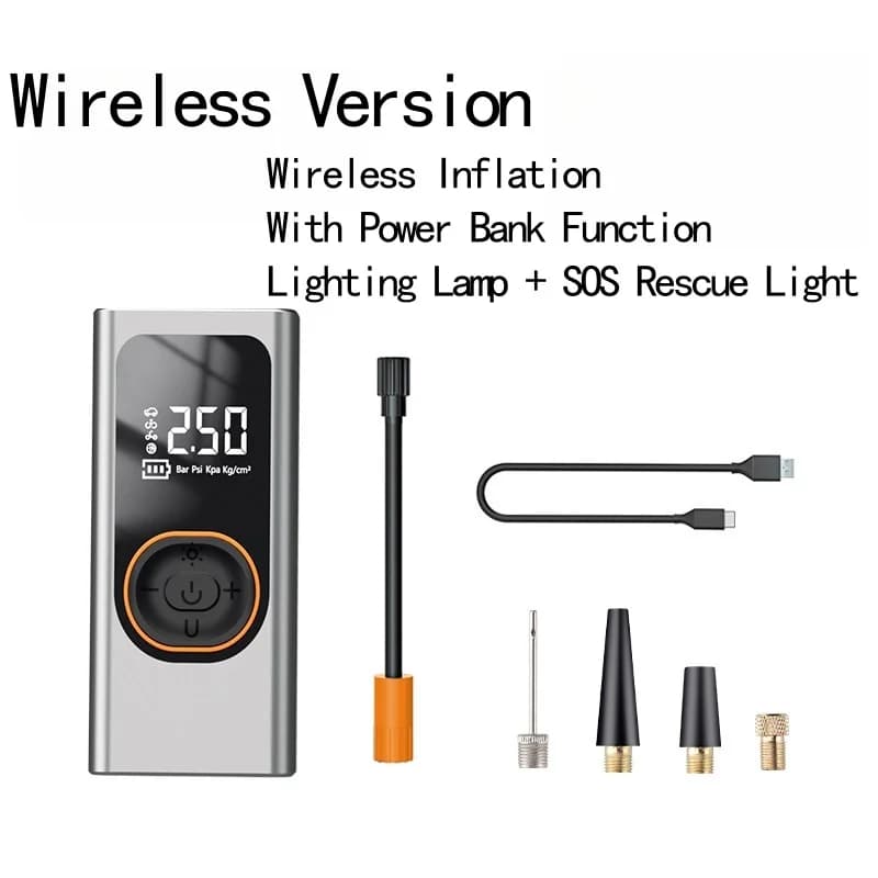 Nuovo gonfiatore per auto wireless transfrontaliero, una pompa d'aria portatile che consente di gonfiaggio rapido e ad alta pressione per pneumatici per auto e
