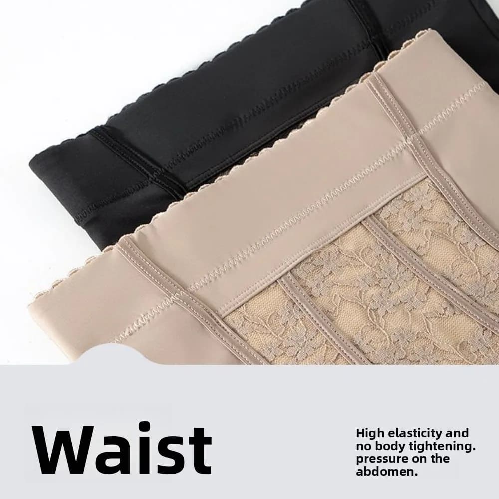 High Waist Postpartum Body Shaper Lace Flowers Shapewear Butt Lifter Briefs Large Size Panties Tummy Control Underwear Women