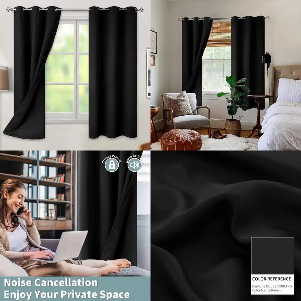 Thermal insulating blinds, 42x63 inches, 2 panels, total obscurement per bedroom and living room