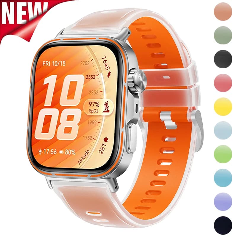 Sports Silicone Band for Huawei Watch Fit 5 Pro/Fit 4 Pro Transparent Strap Men Women Bracelet for Huawei Watch Fit 3 4 5 Correa