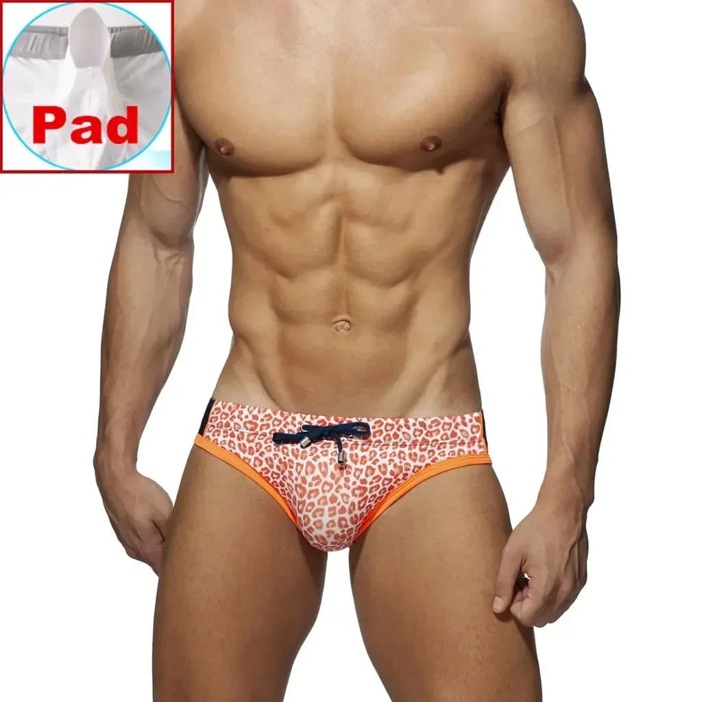Degli uomini Sexy di Rilievo Del Leopardo Riassunti di Nuotata Tronchi di Nuoto Shorts Stampato Quick Dry Pouch Costume Da Bagno Costumi Da Bagno Da Surf Boxer con Coulisse