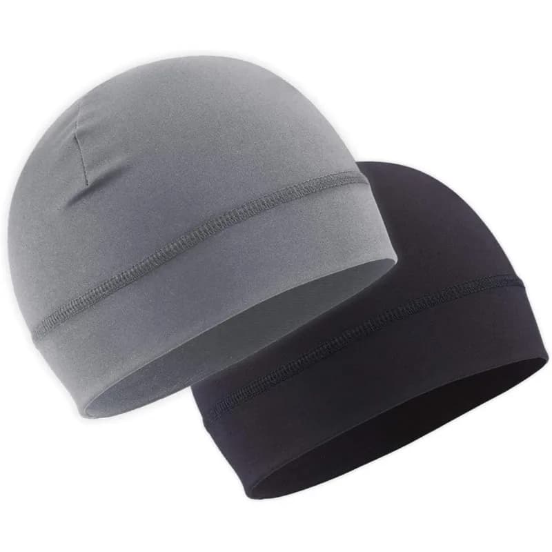 2 Cappellini Estivi a Rapida Asciugatura per Ciclismo, Anti-UV e Anti-Sudore, per Moto e Bici, per Uomo e Donna (Nero, Grigio)