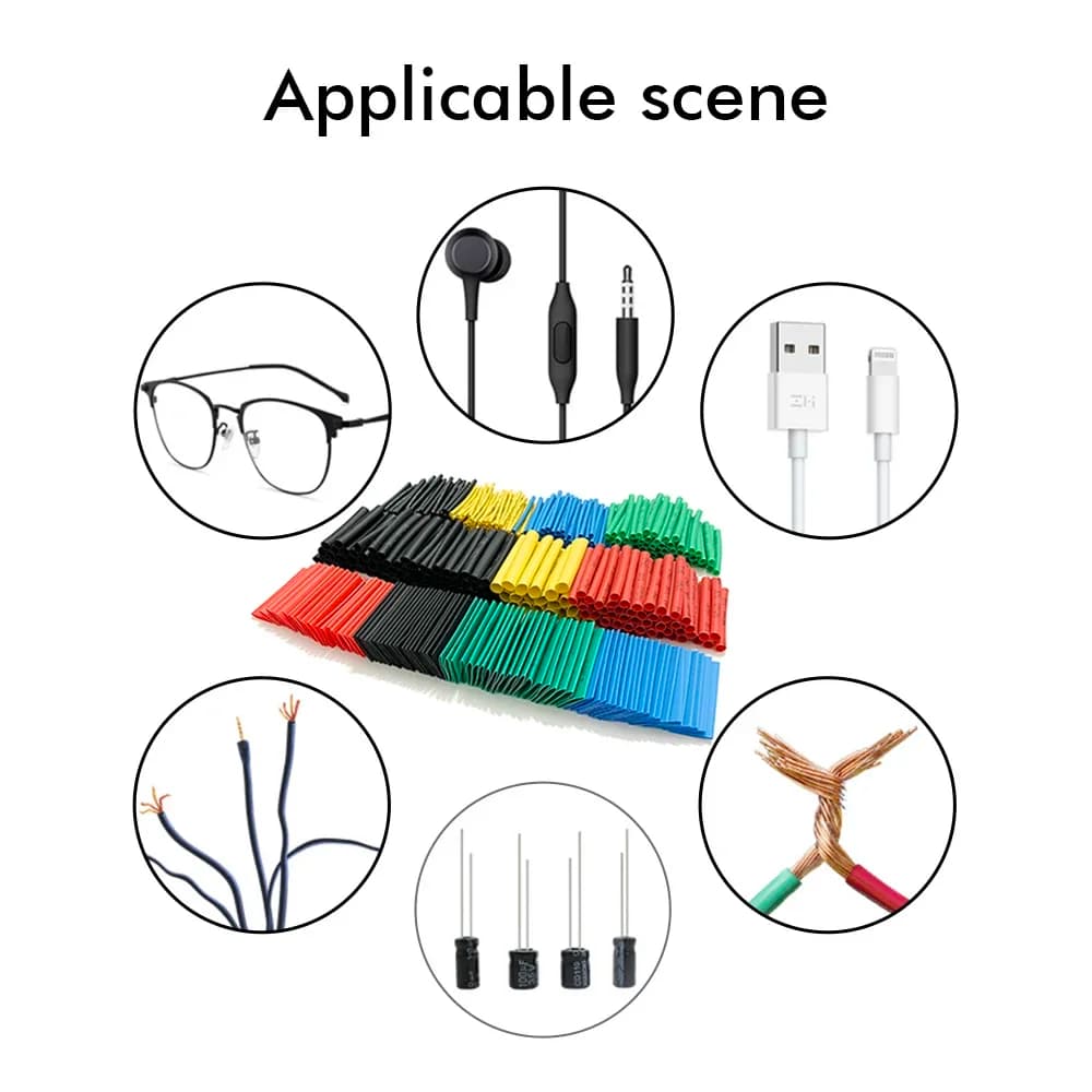 2:1 Shrinkable Wire Shrinking Wrap Tubing Wire Connect Cover Protection with 300W Hot Air Gun 127-530pcs Heat Shrink Tube
