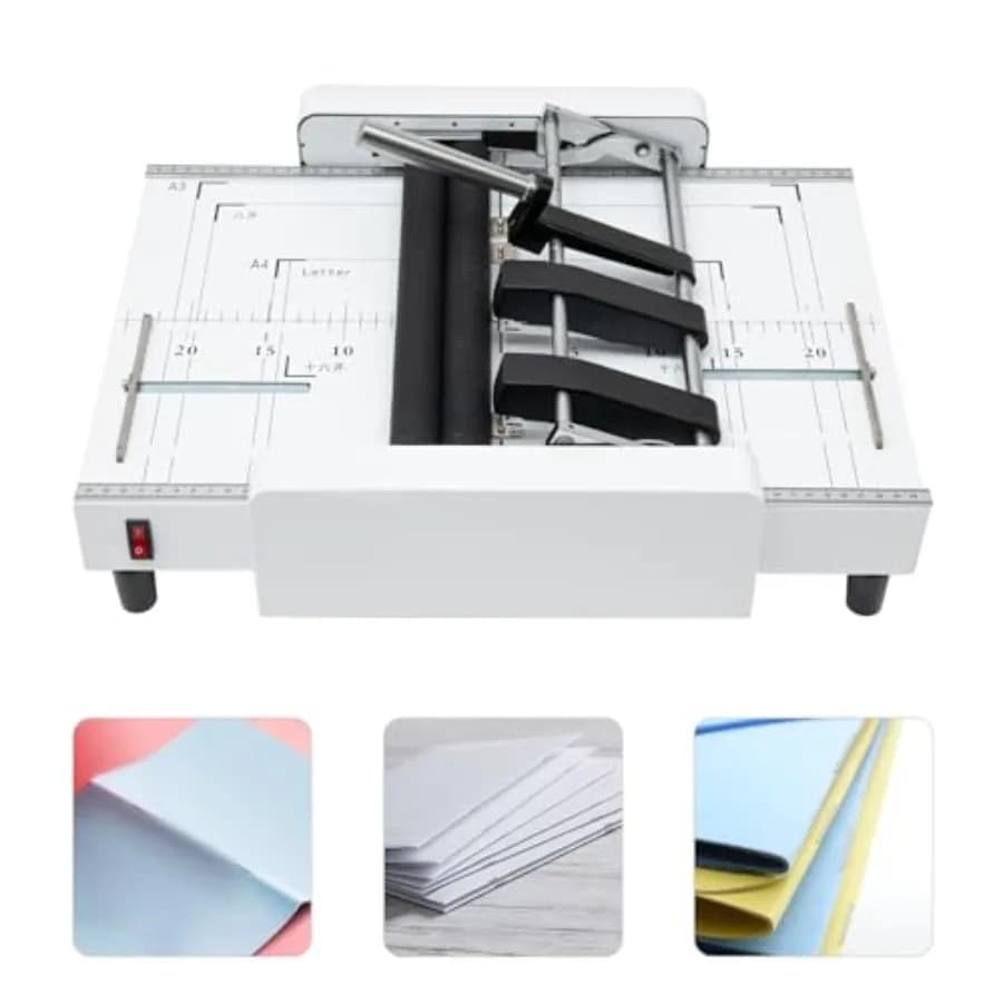 Macchina Piegatrice e Rilegatrice per Opuscoli A3 110V 60W, Piegatrice e Rilegatrice per Carta A3 MAX 11.7 × 16.5, Piegatrice e Cucitrice per Opuscoli