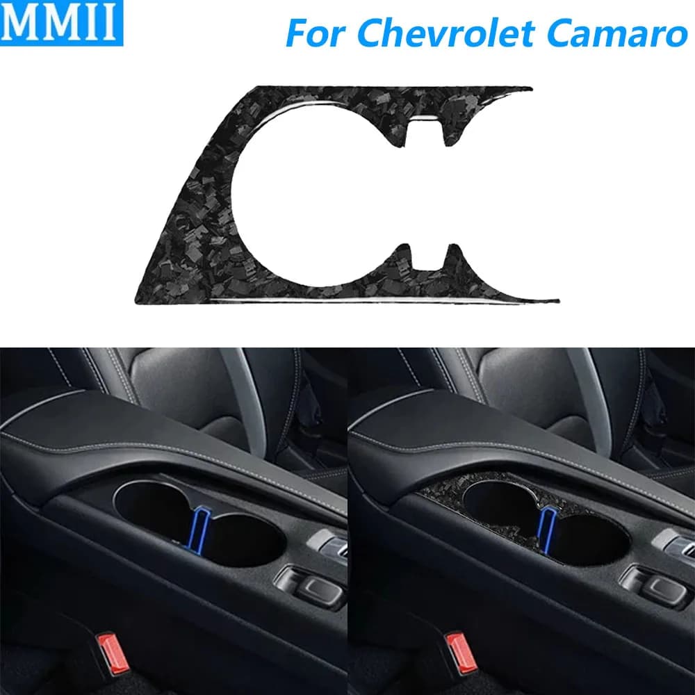 Per Chevrolet Camaro 2016-2025: Copertura del Pannello Portabicchieri e Leva del Cambio in Fibra di Carbonio Forgiata - Accessori Auto Decorativi Adesivi