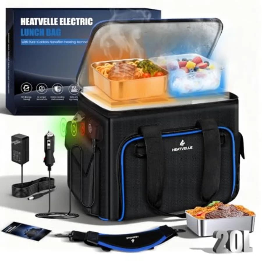 Scaldavivande Elettrico Portatile da 20L con Controllo Automatico della Temperatura, Borsa Termica per Adulti e Uomini, 12/24/110V