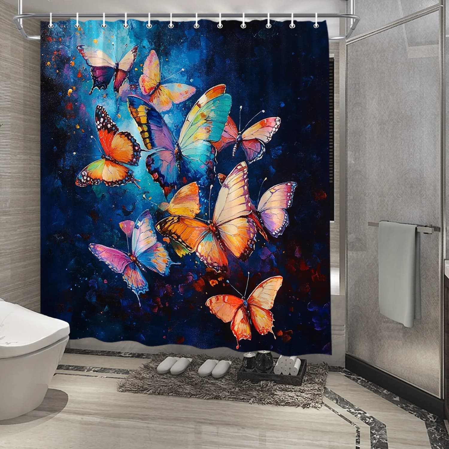 Incantevole tenda da doccia a farfalla: impermeabili, anti-muffa, vibranti farfalle colorate creano una decorazione magica per il bagno