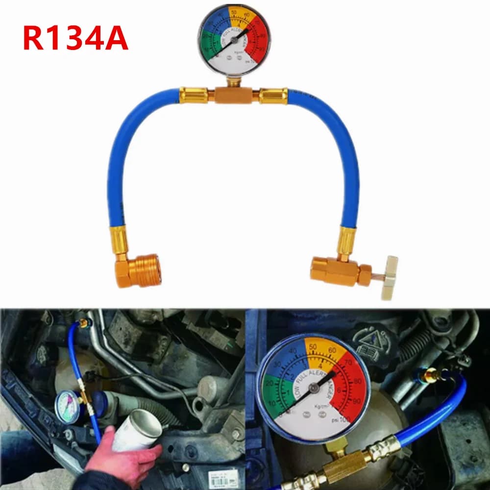 R134A Kit tubo flessibile di carica refrigerante AC per auto Kit di misurazione di ricarica Può toccare il manometro dell'aria condizionata R134A 1/4 "SAE