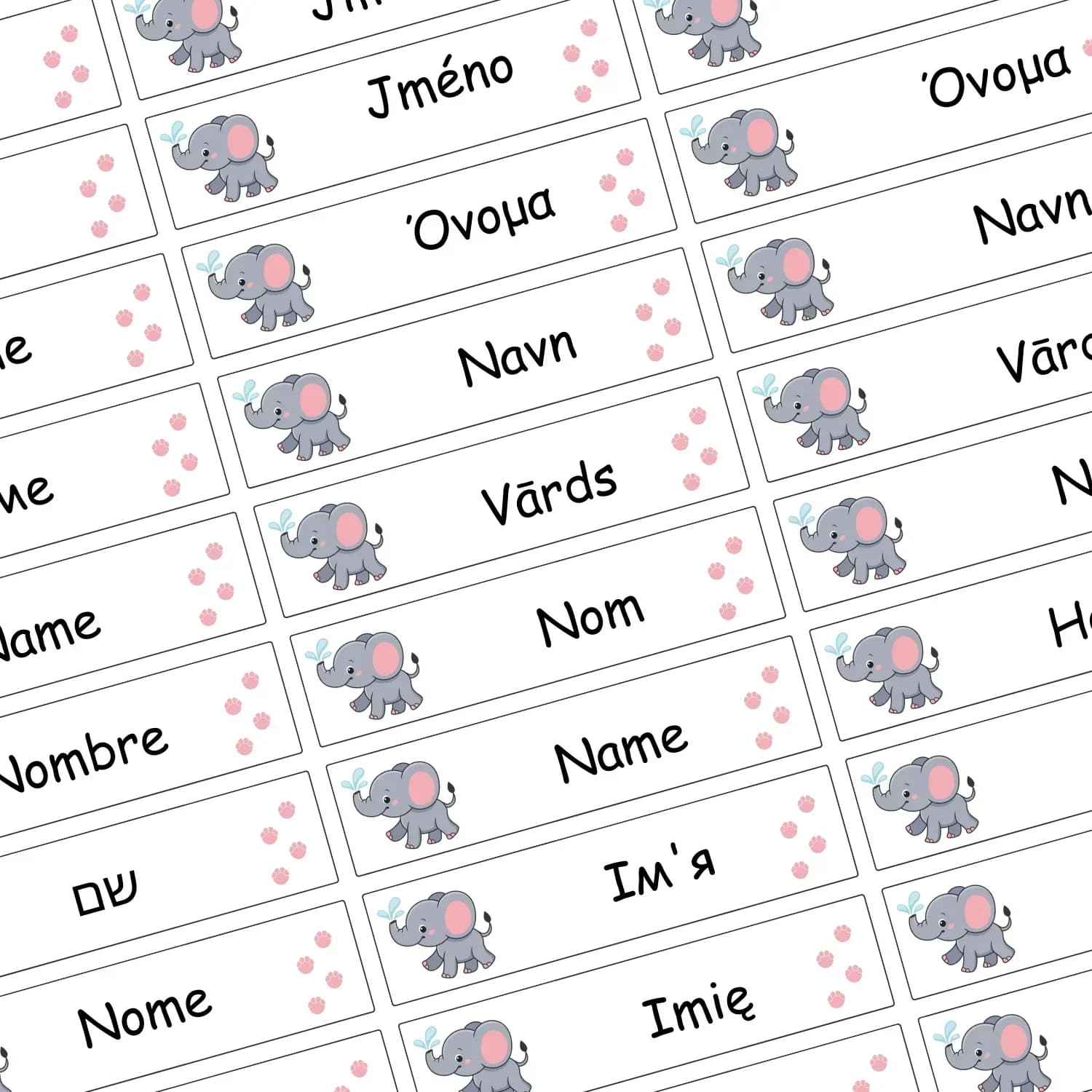 Etichette con nome impermeabili personalizzate per bambini Serie animali Adesivi con nome personalizzato per bottiglie Wattle, zaini, materiale scolastico