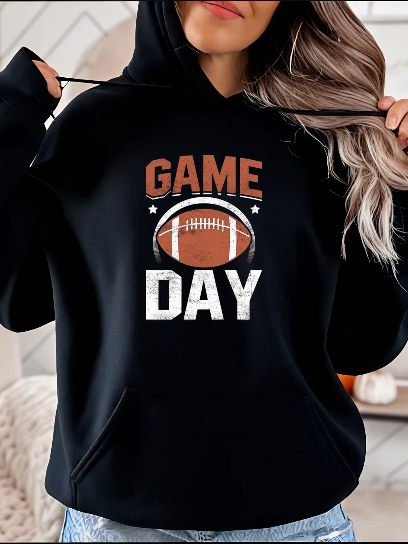 Felpa con cappuccio da giorno del gioco di calcio Felpa stampata da donna Abbigliamento sportivo casual Autunno Inverno Outfit 280