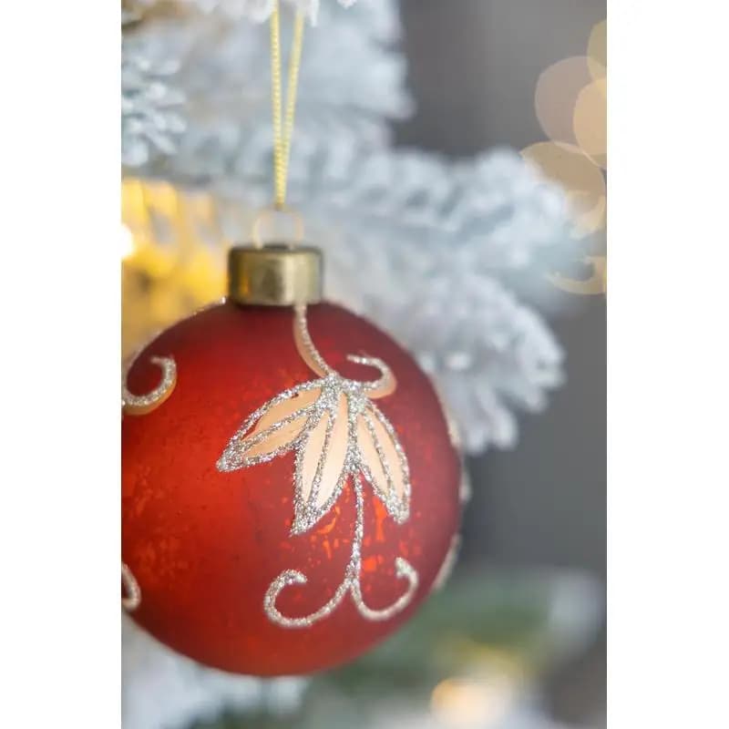 Set of 12 Christmas Christmas Glass Beads for Christmas Tree Decorations, Decorative Hanging Balls for Christmas Party Decorations