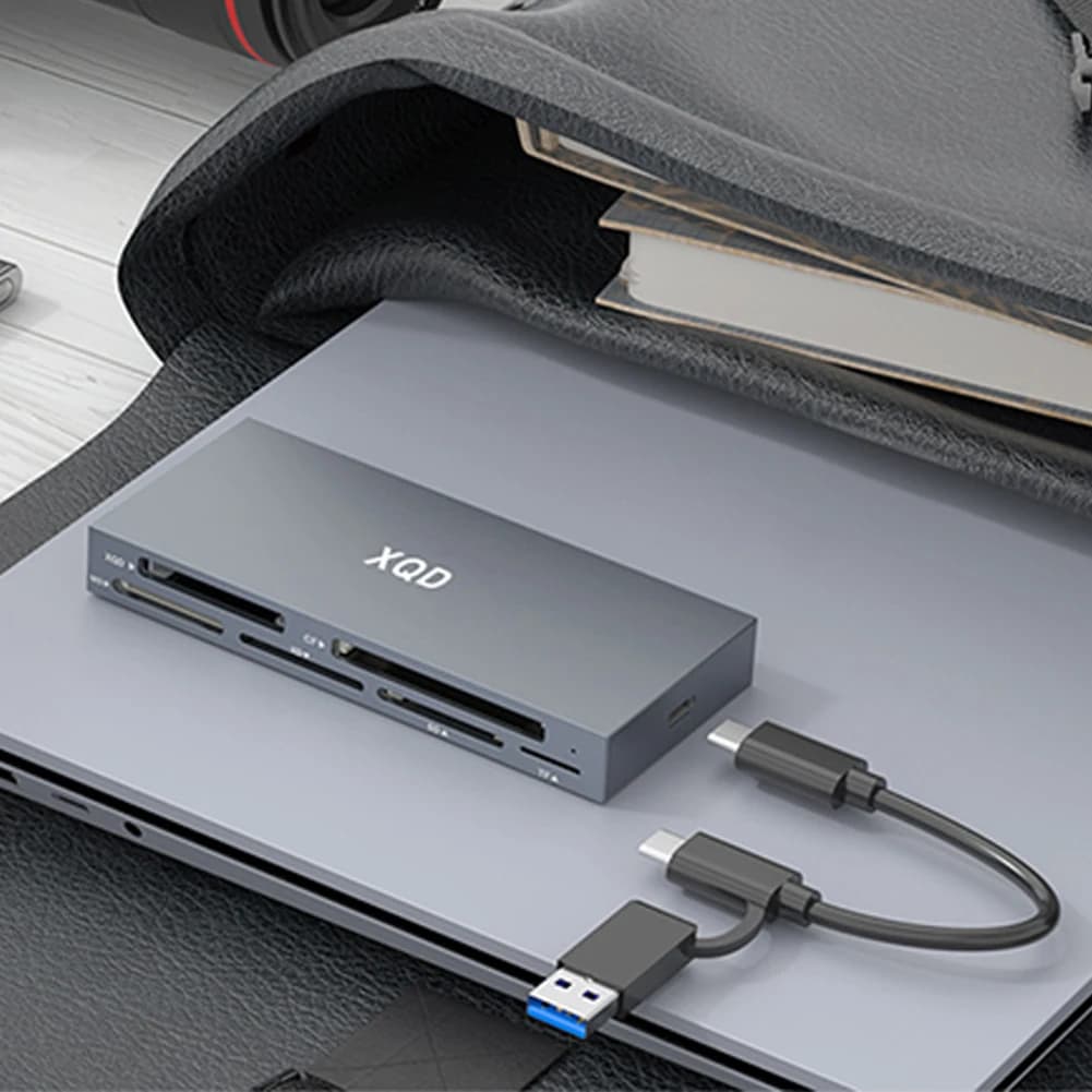 Lettore Multi XQD 6 in 1 10Gbps, Lettore di Schede di Memoria XQD/SD/TF/MS/XD/CF, Adattatore Multi-Card per Serie Sony G/M