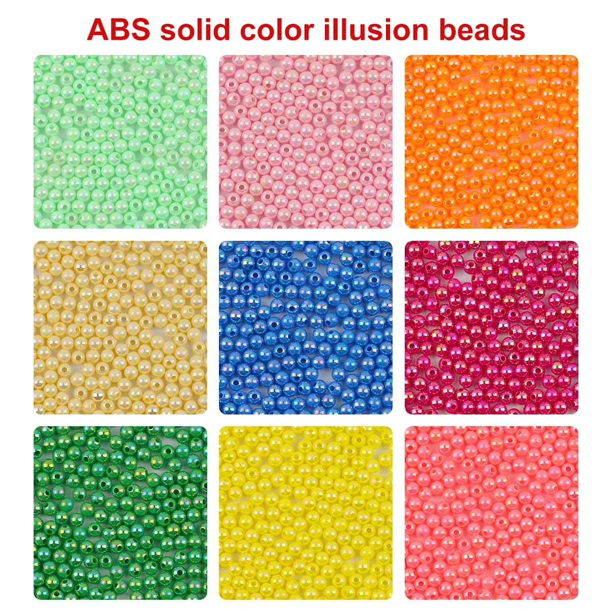 500PCS 4MM Colorful Acrylic Round Loose Beads Spacers For Bracelet Necklace Earrings DIY Jewelry Handmade Accessories Making