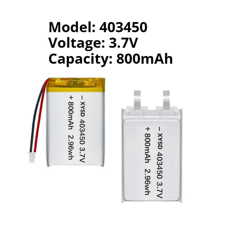 Batteria Polimerica 403450 3.7V 800mAh Ricaricabile per Purificatore d'Aria, Radio, Strumento di Bellezza, Fotocamera Digitale