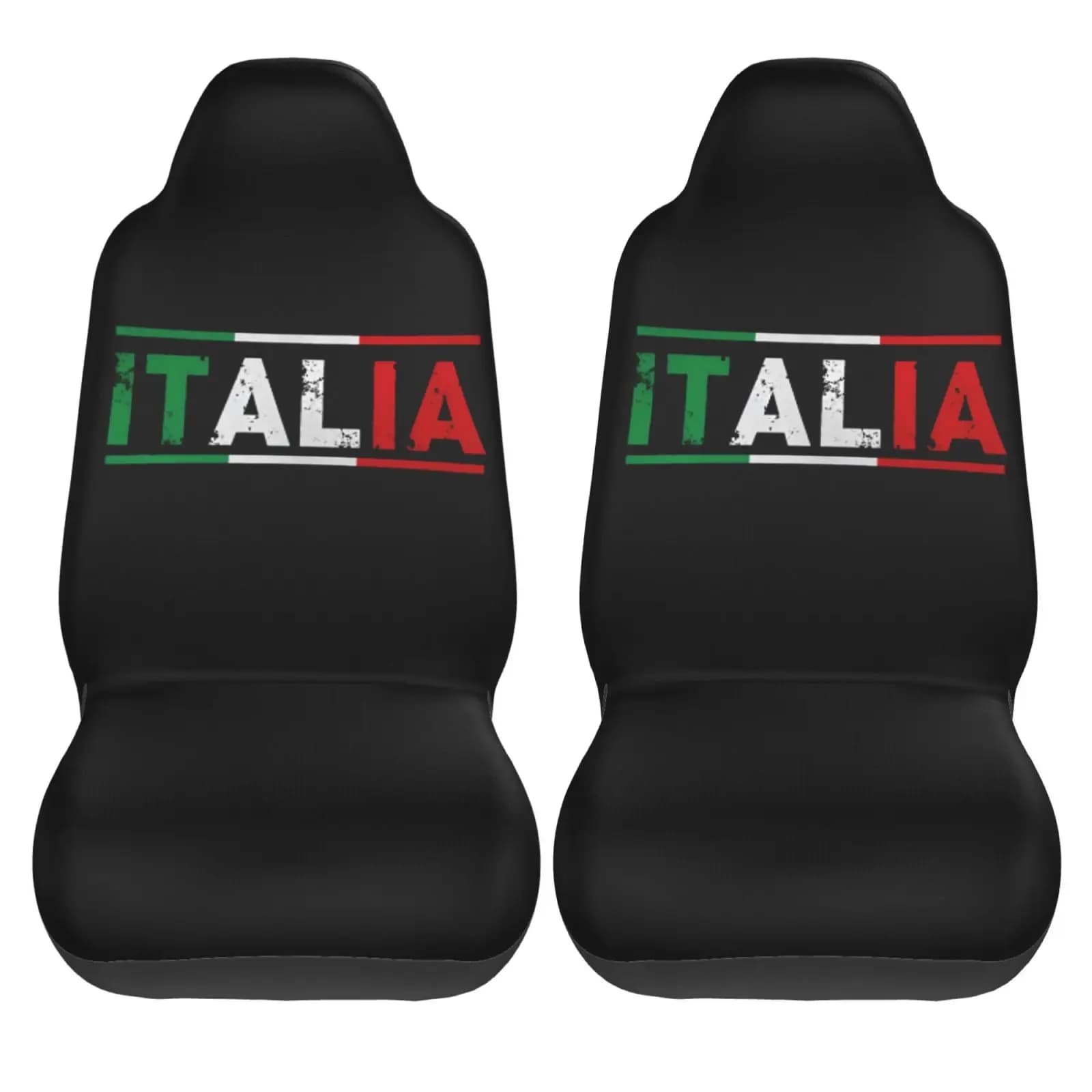 Flag of Italy Text Universal Seat Cover Seat Cushion Four Seasons Car Accessories Interior for Men Car Cushion Seat Covers 2pc